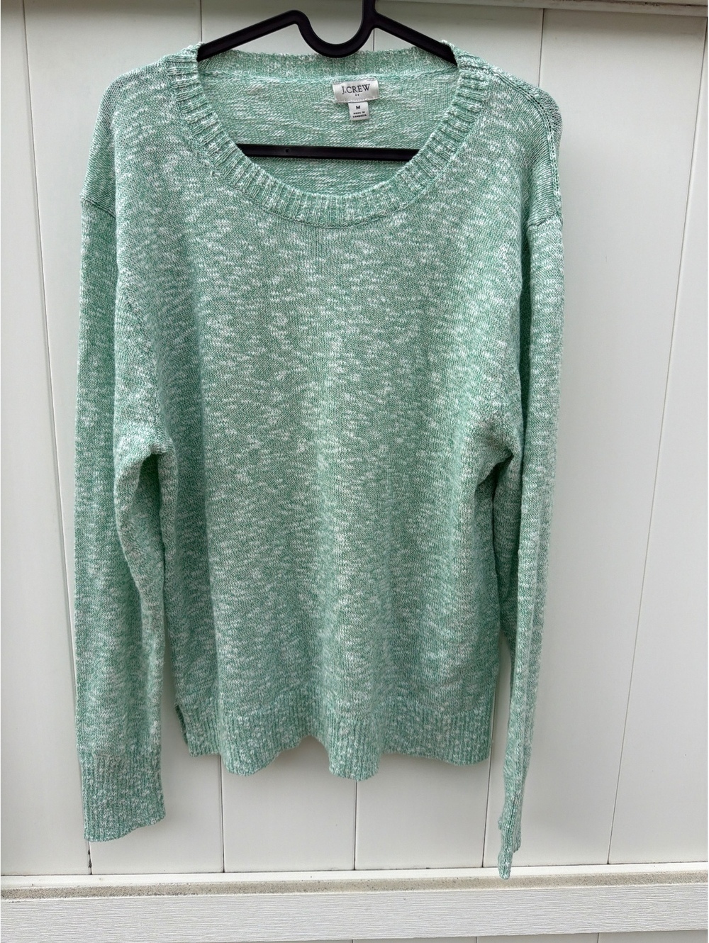 J.Crew Women's Medium Mint Marled Crew Neck Pullover Sweater